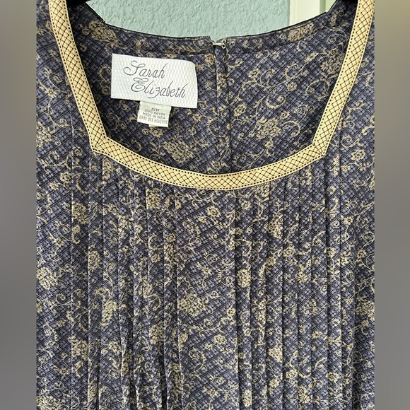 Sarah Elizabeth Vintage 18W Square Neck Cottagecore Prairie Modest Pleats Dress - Picture 3 of 7